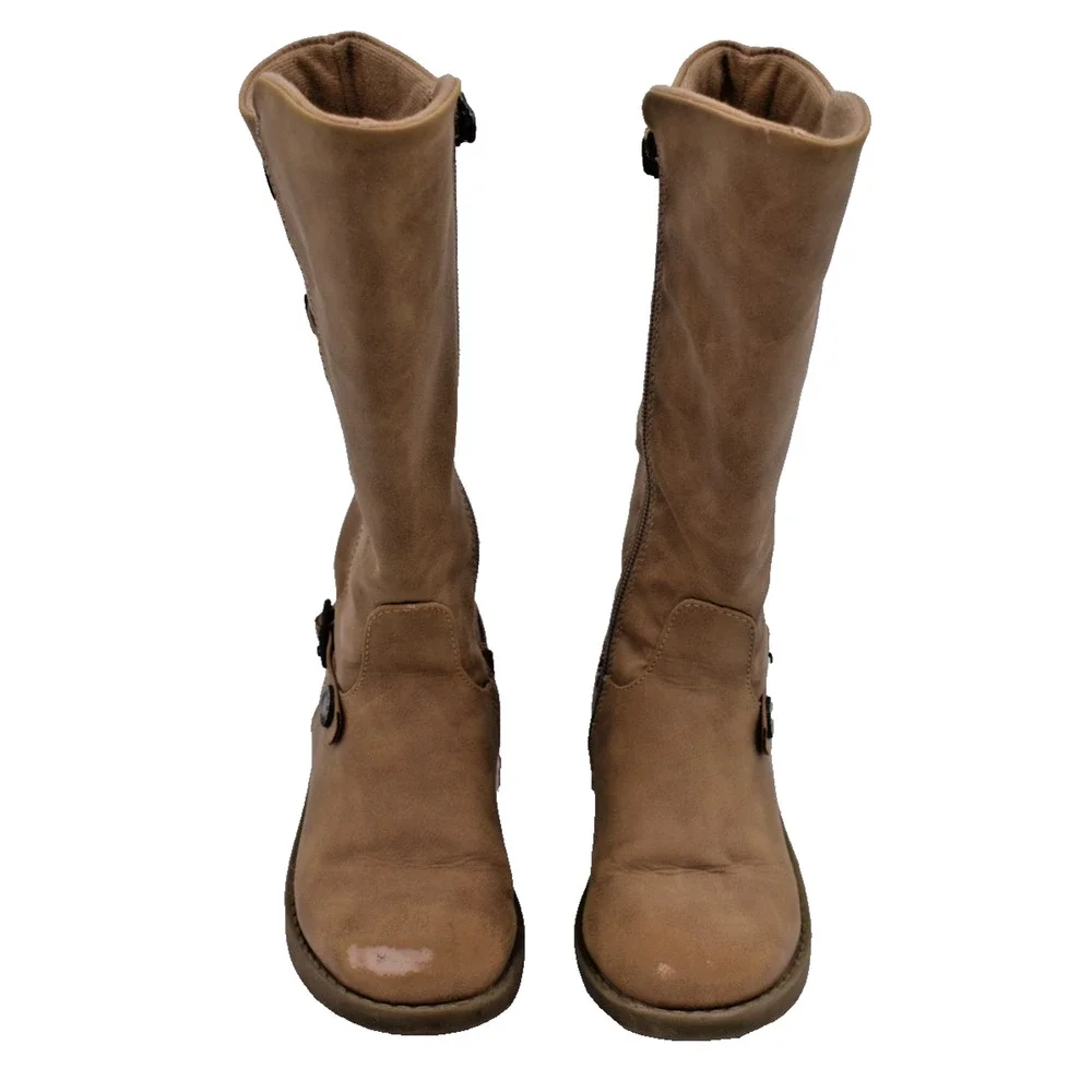 BLOWFISH MALIBU Kingsley Tall Fall Tan Steampunk Western Boots -- Youth Girls 11